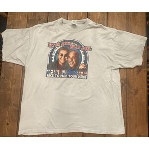 Vintage Elton John Billy Joel Face To Face 2009 Tour T Shirt Size 2XL